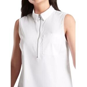 Athleta White Uptown Shell Sleeveless Zip Up Top Size XS
